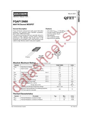 FQAF13N80 datasheet  